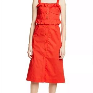 NWOT $415 SEA Ruffle Corset Midi Dress 10